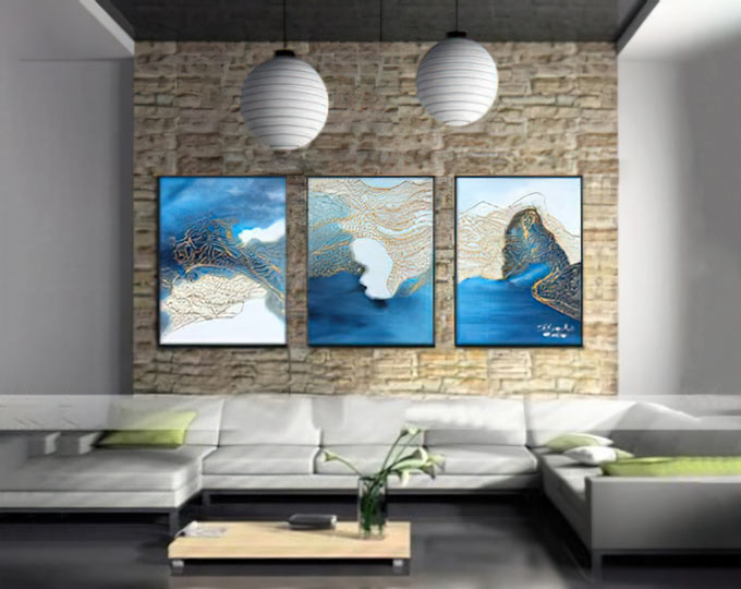 3-panel-blue-mountains-with-gold