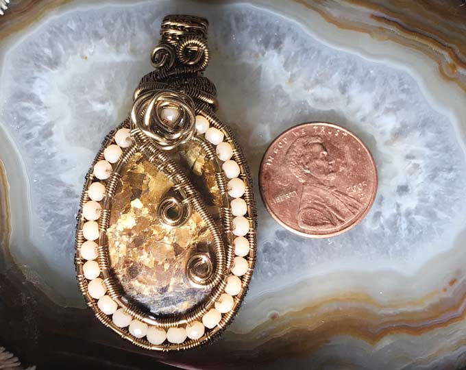 bronzite-and-crystal-rose-pendant B
