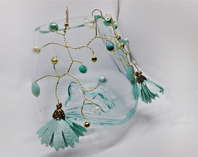 gold-and-aqua-branch-earrings A