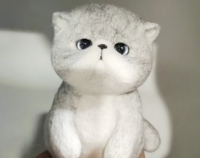 handmade-wool-felt-kitten-cute C