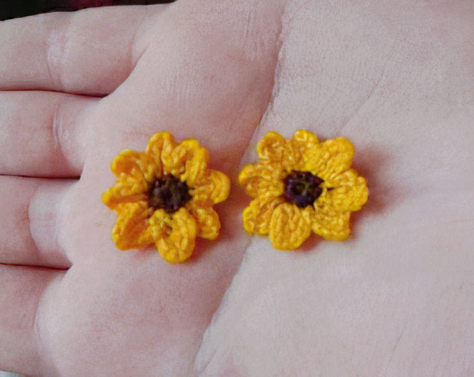 Dainty-Crocheted-Sunflower-earrings A