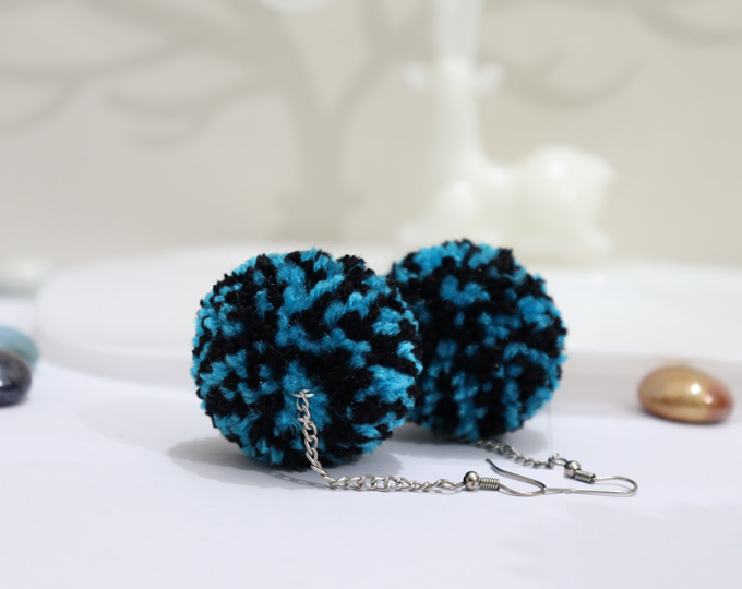 blue-and-black-pom-pom-earrings