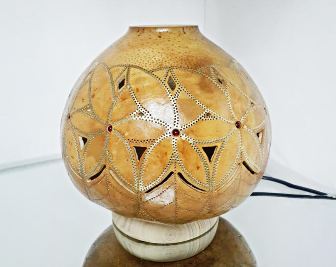 double-sided-handmade-gourd-lamp E