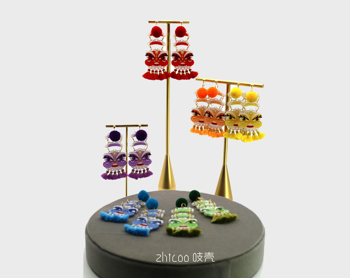 zhicoo-lion-dance-acrylic-earrings B
