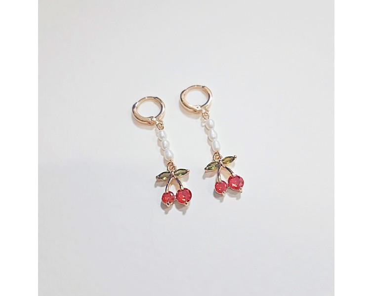 berry-pearl-hoop-earrings C