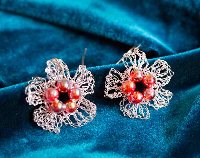 wire-crochet-flower-earrings B