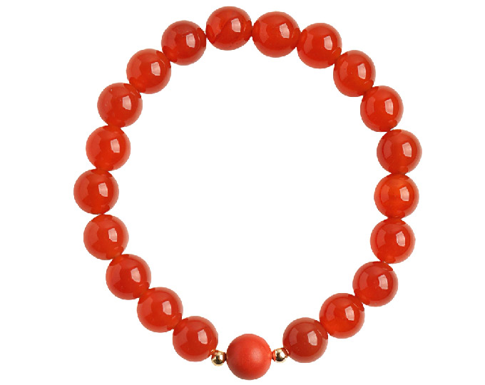 cinnabar-bracelet-red-agate-beads D