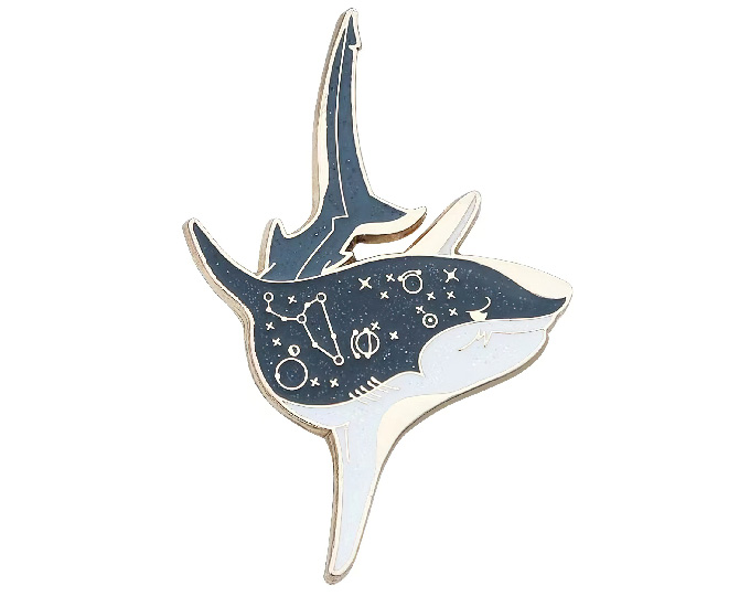 shark-enamel-metal-brooch-badge D