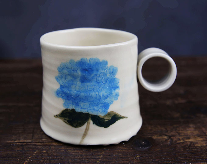hydrangea-pattern-cup-coffee-cup B