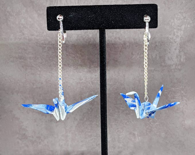 blue-silver-crane-earrings D