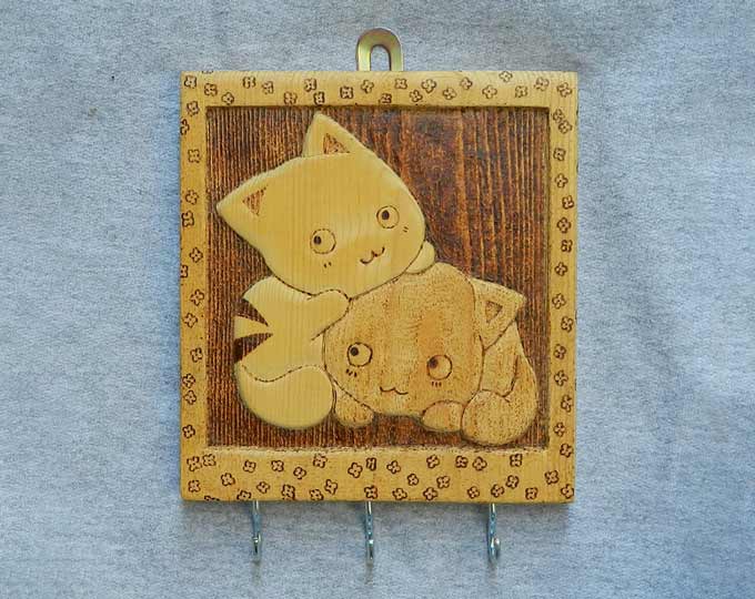 Kawaii-Cats-wooden-key-hanger-kawai