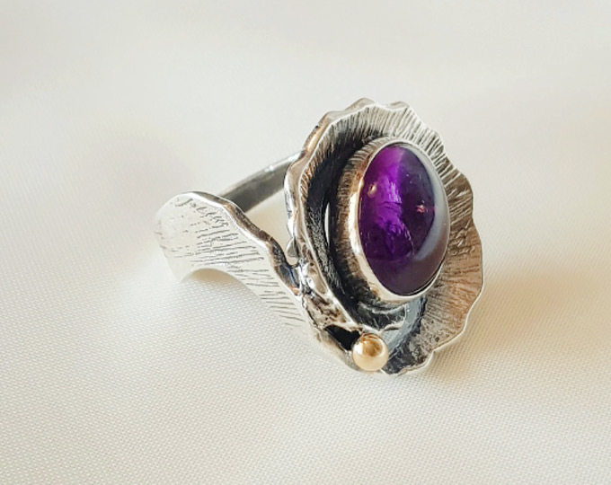 Handmade-Amethyst-925-Silver-Ring B