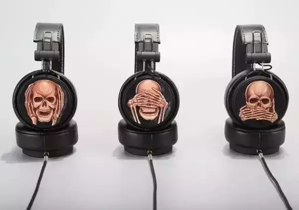 29 GeYe Carving Leather Handmade Skeletons headphones