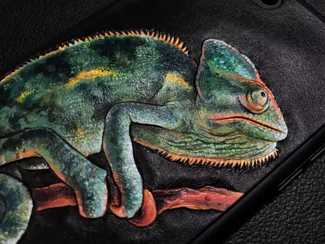 4 GeYe Carving Leather Handmade Lizzard