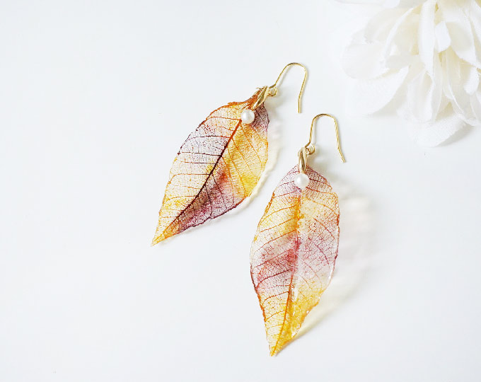 real-leaf-earrings A