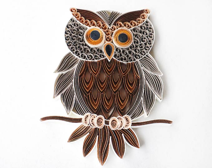 handmade-paper-art-quilling-owl