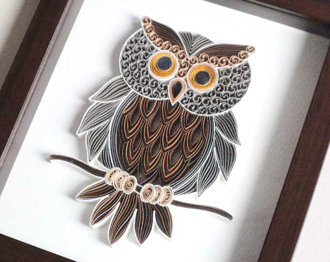 handmade-paper-art-quilling-owl B