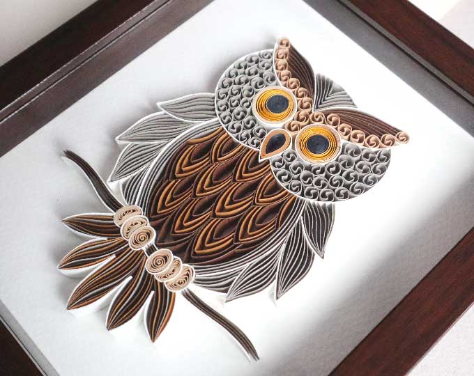 handmade-paper-art-quilling-owl D