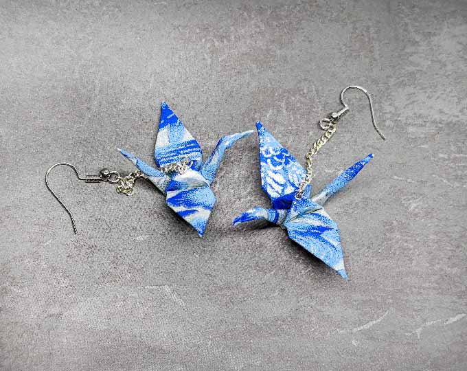 blue-silver-crane-earrings B