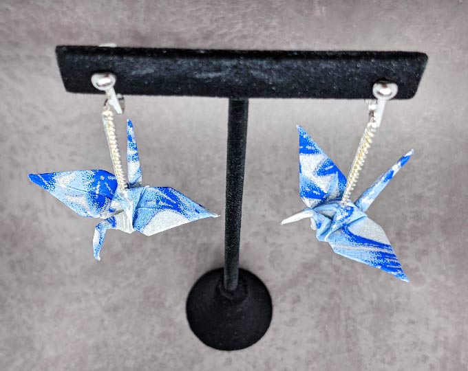 blue-silver-crane-earrings C