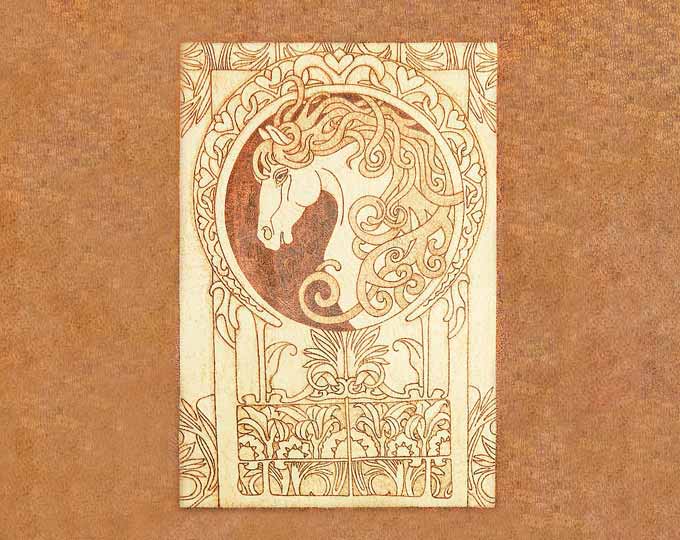 Art-Nouveau-decor-wood-burned-Horse