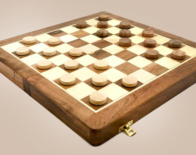 Wooden-Draughts-Checkers-Set-Fold C
